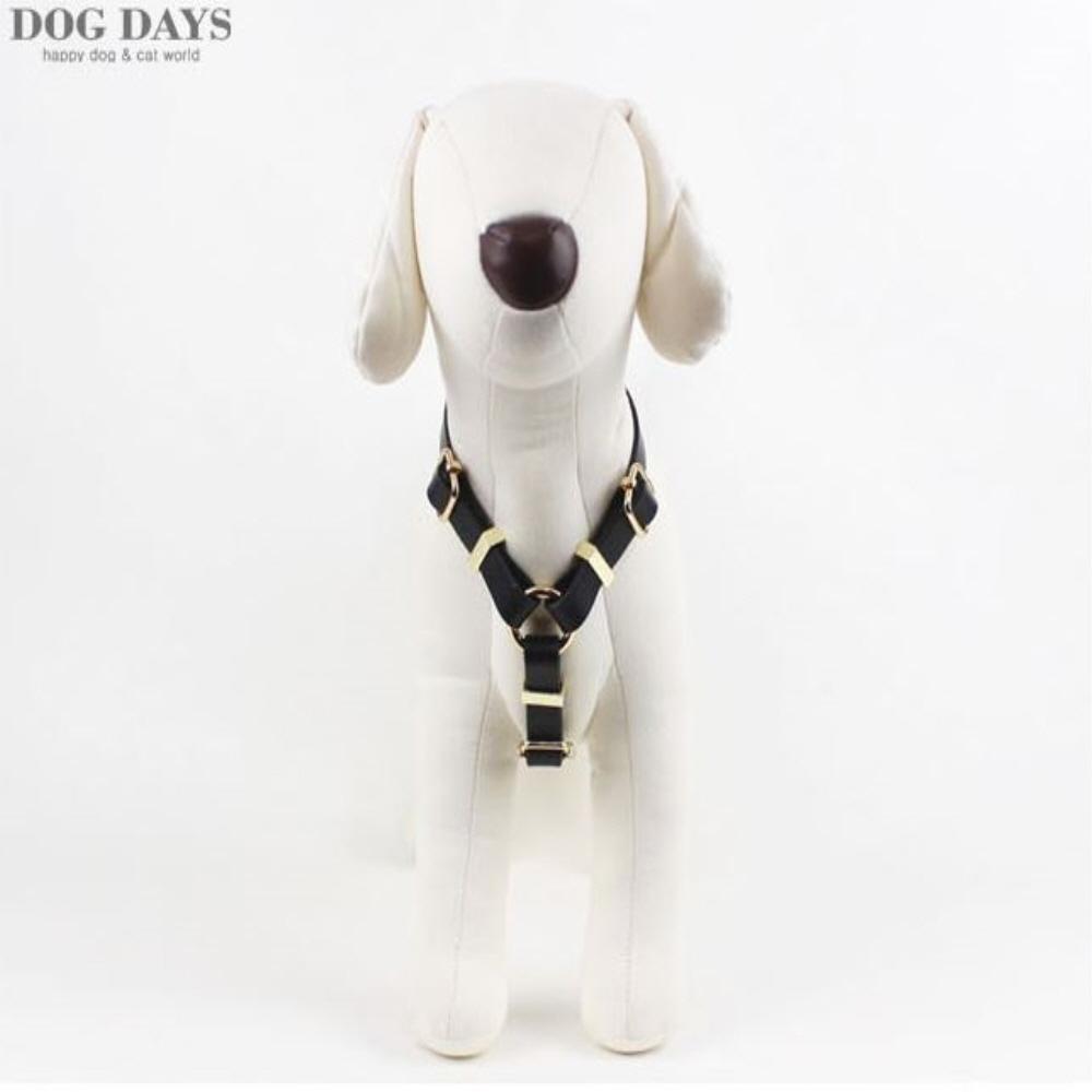 Retro leather gold harness(Black)